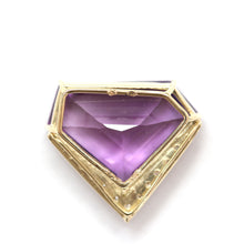 Load image into Gallery viewer, 14k Diamond Amethyst Shield Pendant
