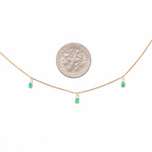画像をギャラリービューアに読み込む, 14k Diamond Emerald Minimalist Necklace
