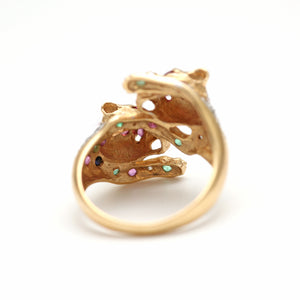 SOLD TO R***14k Multigem Double Leopard Ring