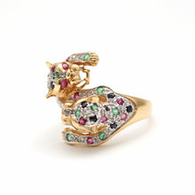 將圖片載入圖庫檢視器 SOLD TO R***14k Multigem Double Leopard Ring
