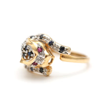 將圖片載入圖庫檢視器 14k Blue Sapphire Leopard Ring
