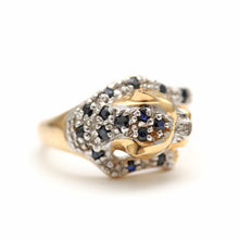 將圖片載入圖庫檢視器 14k Blue Sapphire Leopard Ring
