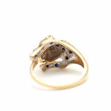 將圖片載入圖庫檢視器 14k Blue Sapphire Leopard Ring
