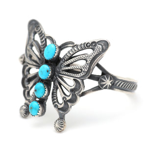 Sterling Turquoise Navajo Butterfly Cuff Bracelet