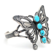 Carica l&#39;immagine nel visualizzatore di Gallery, Sterling Turquoise Navajo Butterfly Cuff Bracelet
