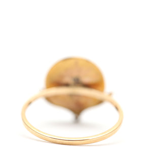14k Enamel Art Nouveau Peacock Ring