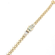 將圖片載入圖庫檢視器 14k Diamond Emerald Leopard Bracelet

