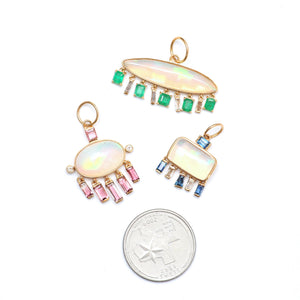 14k Opal Charm Pendants
