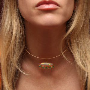 14k Opal Charm Pendants