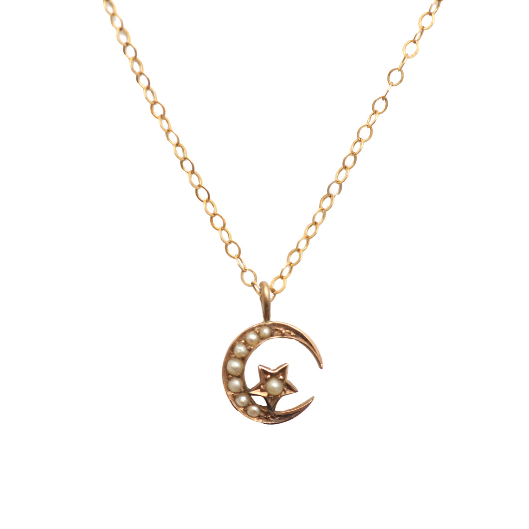 9k Victorian Moon Conversion Necklace