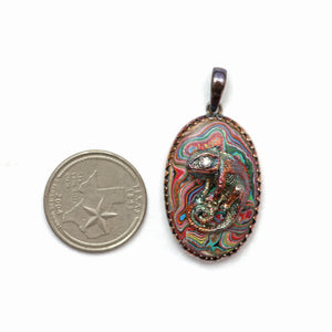 Sterling Fordite Desert Hallucinations Pendant