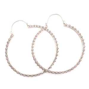 3" Large Sterling Silver Tentacle Hoop Earrings