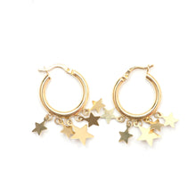 Carica l&#39;immagine nel visualizzatore di Gallery, Medium 14k Star Hoop Earrings
