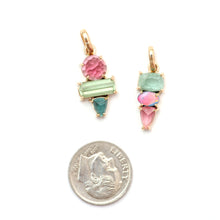 將圖片載入圖庫檢視器 14k Rose Cut Tourmaline Pendants
