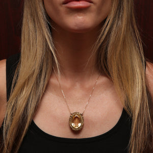 Large Edwardian Citrine Necklace