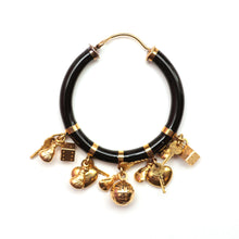 Carica l&#39;immagine nel visualizzatore di Gallery, 14k Enamel Hoop Charm Earrings
