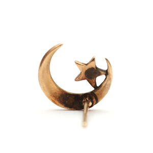 14k Victorian Celestial Stud Earring