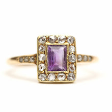 將圖片載入圖庫檢視器 14k Rose Cut Diamond Amethyst Ring
