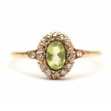 画像をギャラリービューアに読み込む, 14k Rose Cut Diamond Peridot Ring
