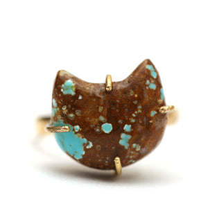 14k Turquoise Kitty Ring