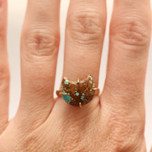 將圖片載入圖庫檢視器 14k Turquoise Kitty Ring
