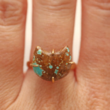 將圖片載入圖庫檢視器 14k Turquoise Kitty Ring
