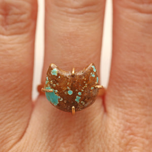 14k Turquoise Kitty Ring
