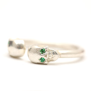 Diamond Skull Cuff Ring