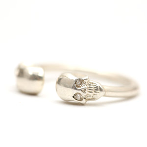 Diamond Skull Cuff Ring