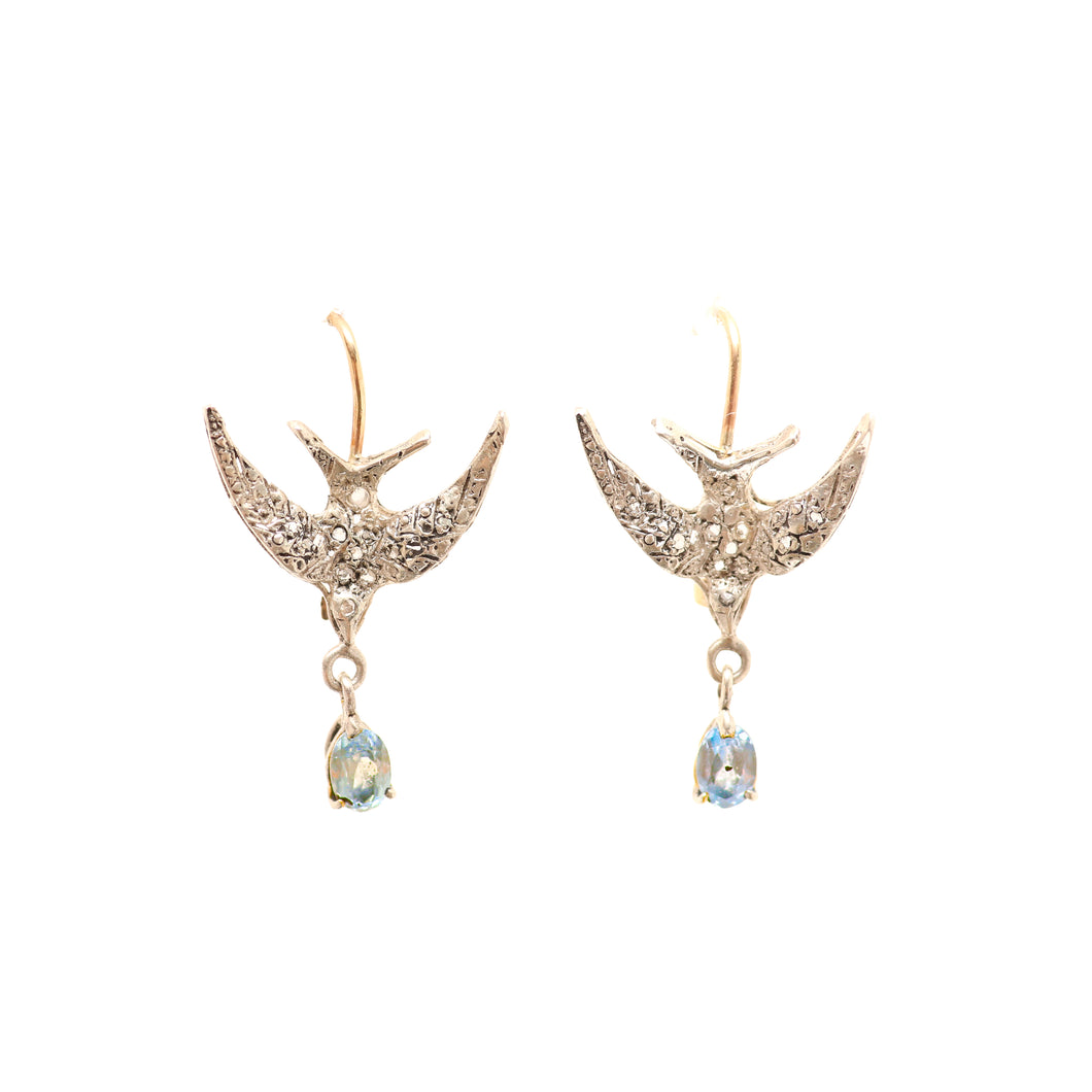 12k Diamond Swallow Earrings