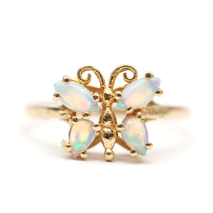 14k Opal Butterfly Ring