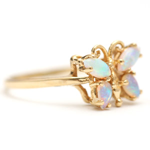 14k Opal Butterfly Ring