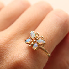 Load image into Gallery viewer, 14k Opal Butterfly Ring
