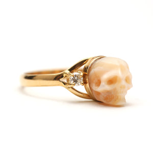 14k Diamond Skull Memento Mori Ring