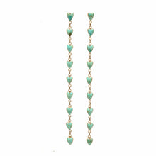 Charger l&#39;image dans la galerie, Sterling Turquoise Heart Shoulder Duster Earrings
