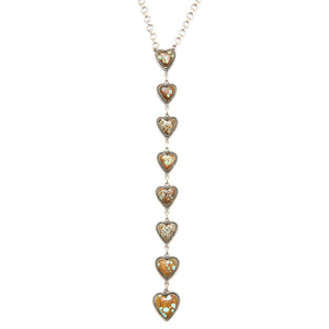 Sterling Turquoise #8 Heart Drop Necklace