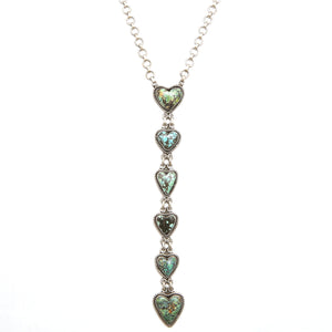 Sterling Lander Turquoise Heart Line Necklace