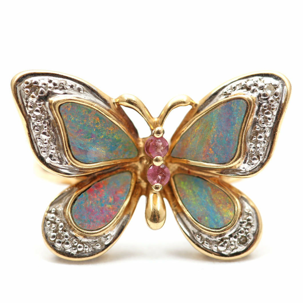 Opal Butterfly Ring