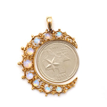 Laden Sie das Bild in den Galerie-Viewer, 14k Large Dreamy Opal Moon Pendant
