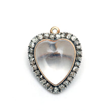 將圖片載入圖庫檢視器 14k Victorian Diamond Rock Crystal Heart Locket
