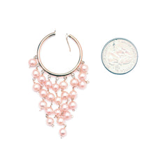 Charger l&#39;image dans la galerie, 14k Pink Pearl Chandelier Hoop Earrings
