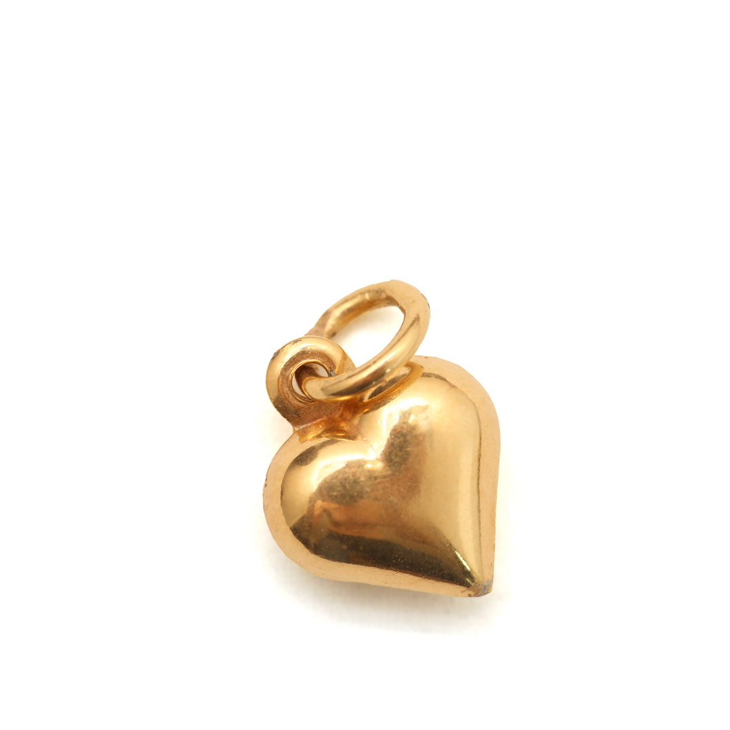 14k Vintage Puffy Heart Charm