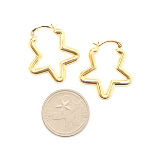 14k Star Hoop Earrings