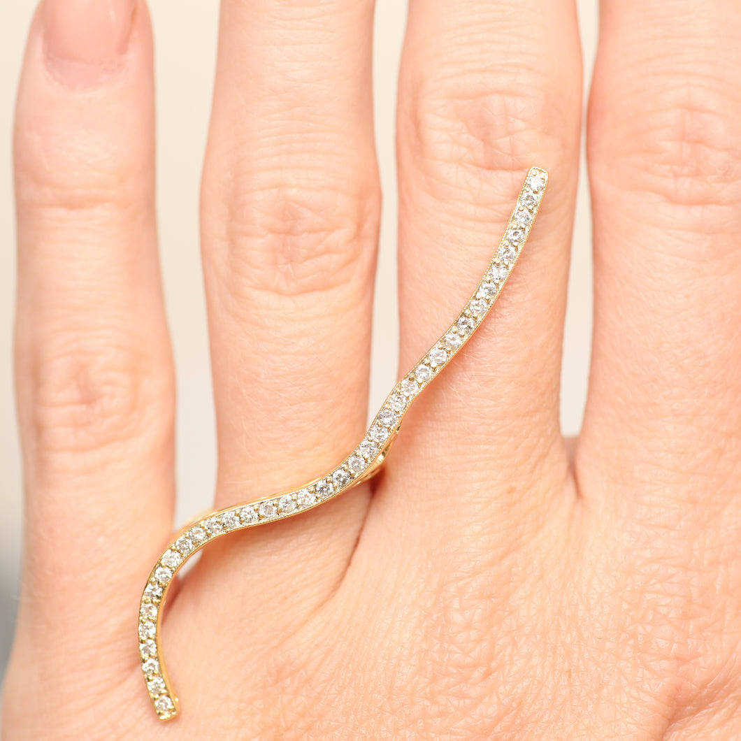 14k Diamond Squiggle Ring