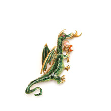 Charger l&#39;image dans la galerie, 18k Enamel Dragon Brooch
