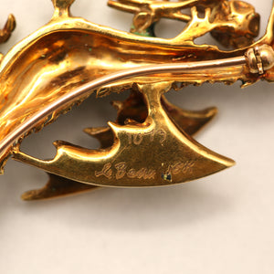 18k Enamel Dragon Brooch