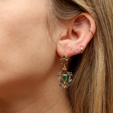 Charger l&#39;image dans la galerie, Emerald Rose Cut Diamond Earrings
