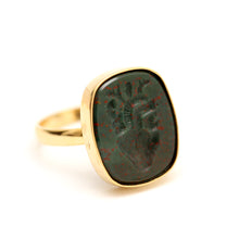 Load image into Gallery viewer, 14k Bloodstone Heart Intaglio Ring

