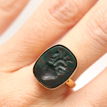 Load image into Gallery viewer, 14k Bloodstone Heart Intaglio Ring
