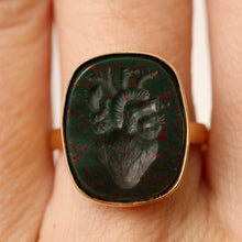 Load image into Gallery viewer, 14k Bloodstone Heart Intaglio Ring
